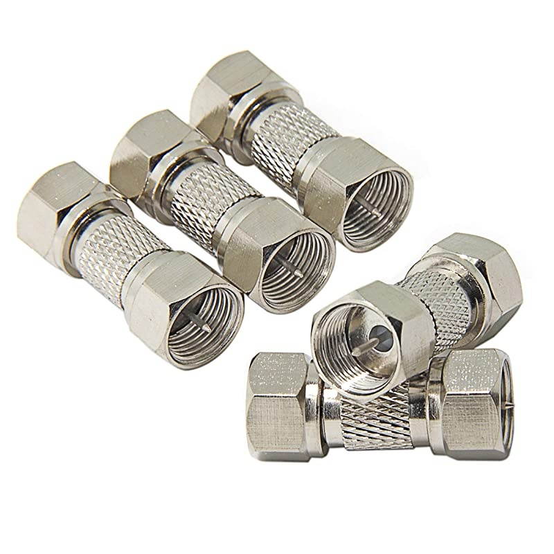 F Type Male to Male 75 OHM Coax Adapter Coupler 5Pack