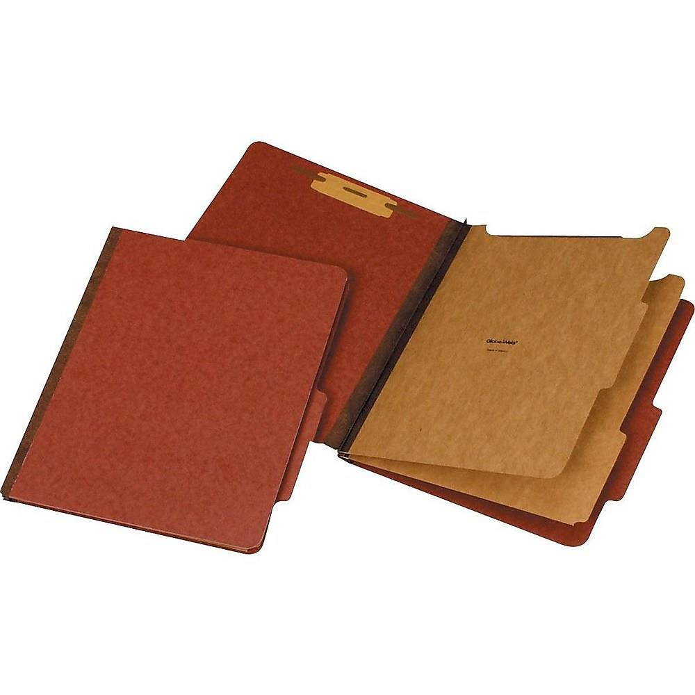 Staples Rcyc Class. Folders 2/5-Cut Tab Ltr 2 Dividers Brick Rd 20/BX 614617