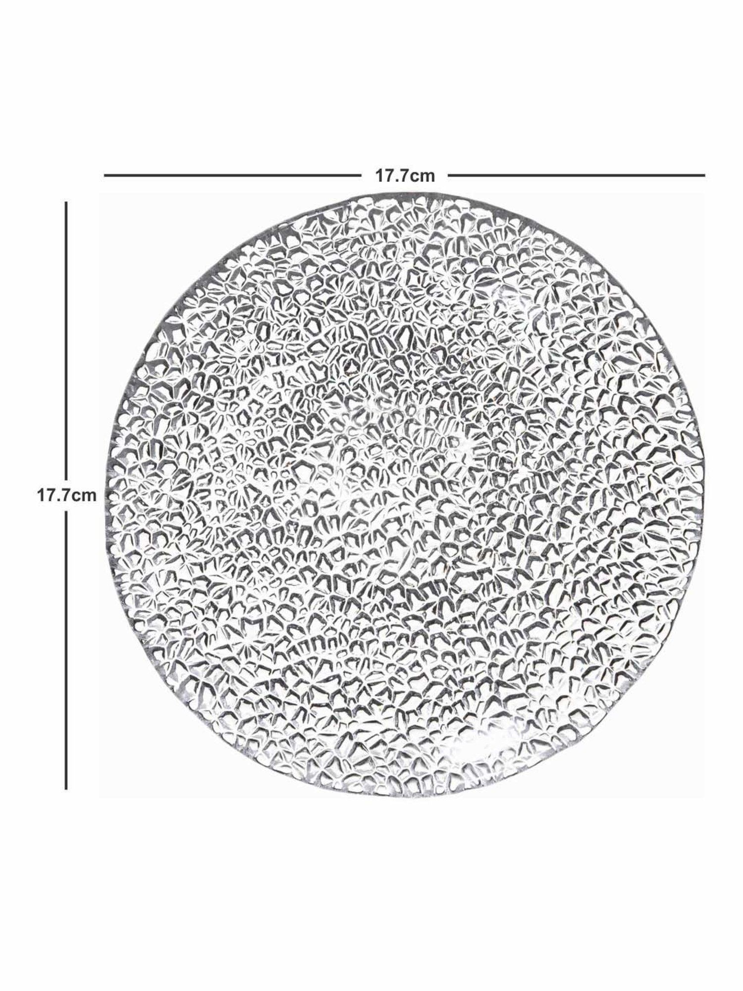 Goodhomes Transparent Glass Ice Pattern Fruit Plate Set Of 4Pcs - Set of 4