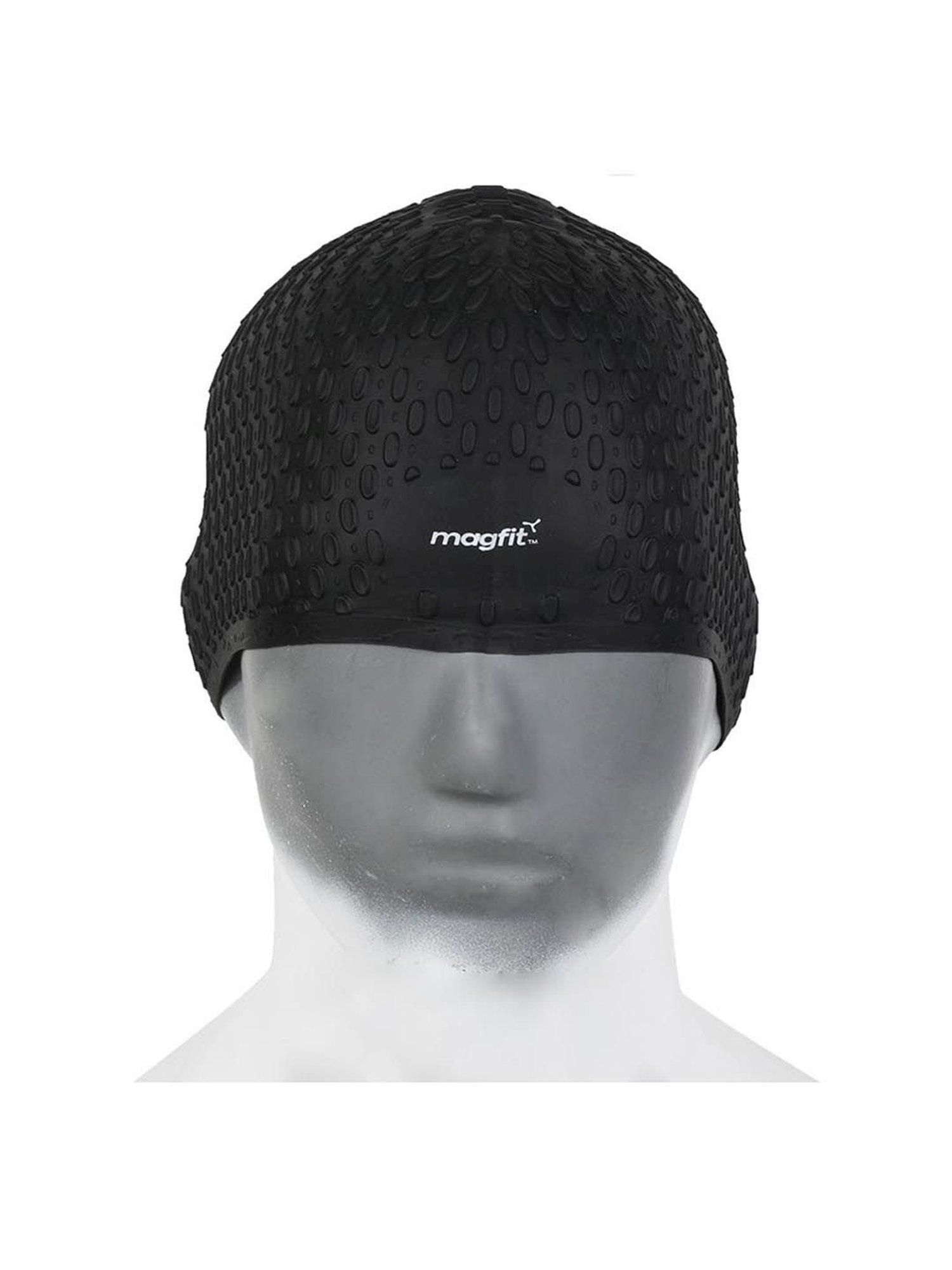 MagFit Black Bubble Swimming Cap