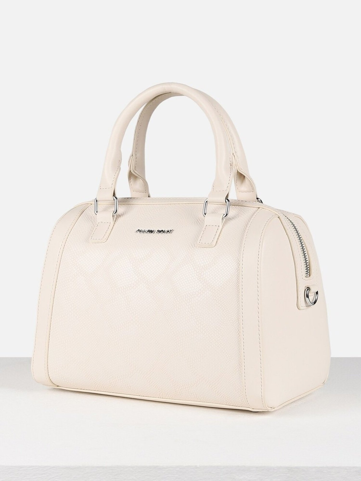 Allen Solly Beige Textured Medium Handbag