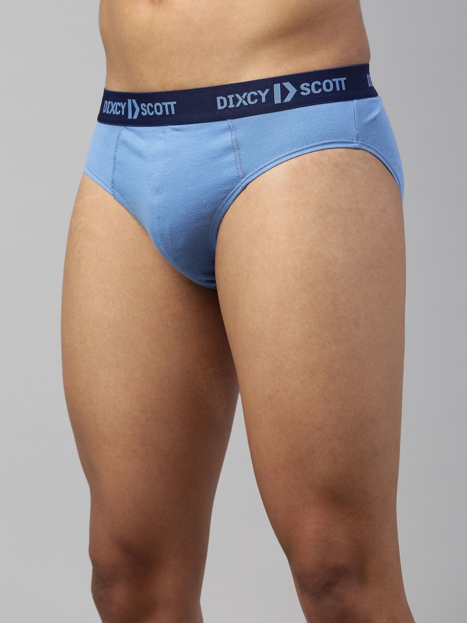 DIXCY SCOTT MAXIMUS Black & Parsian Blue Cotton Regular Fit Briefs - Pack Of 2