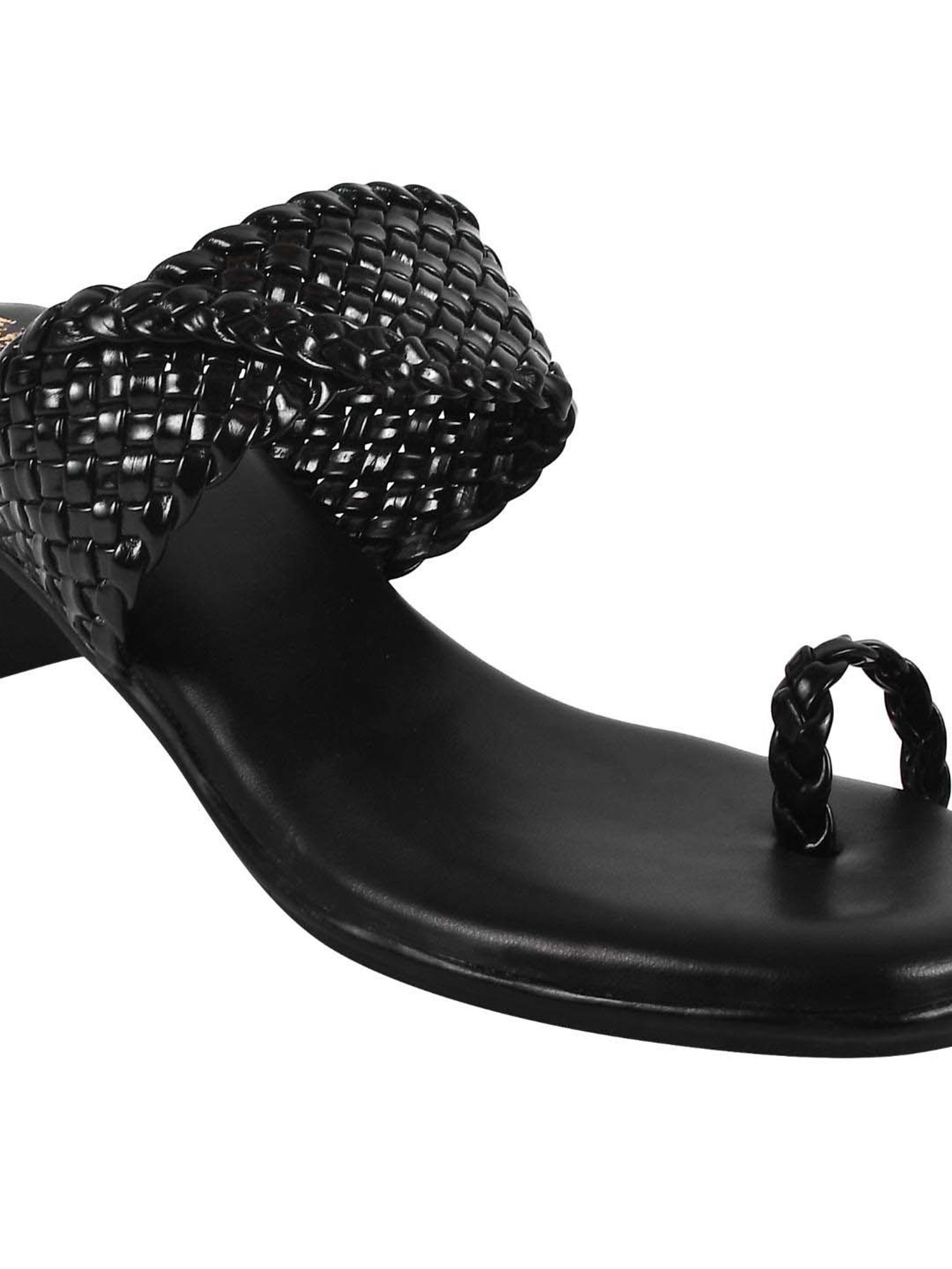 Shoetopia Kids Black Toe Ring Sandals