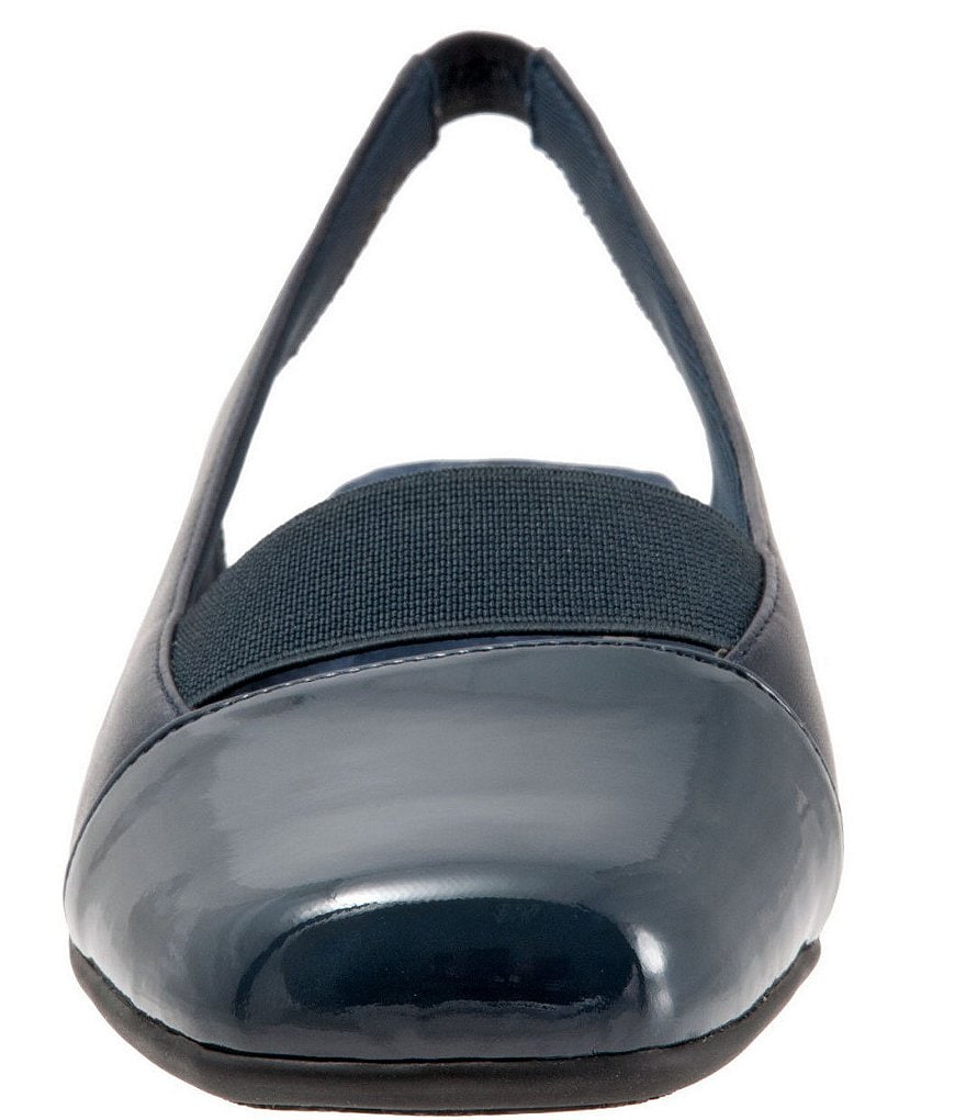 Trotters Sarina Square Cap-Toe Slingback Flats