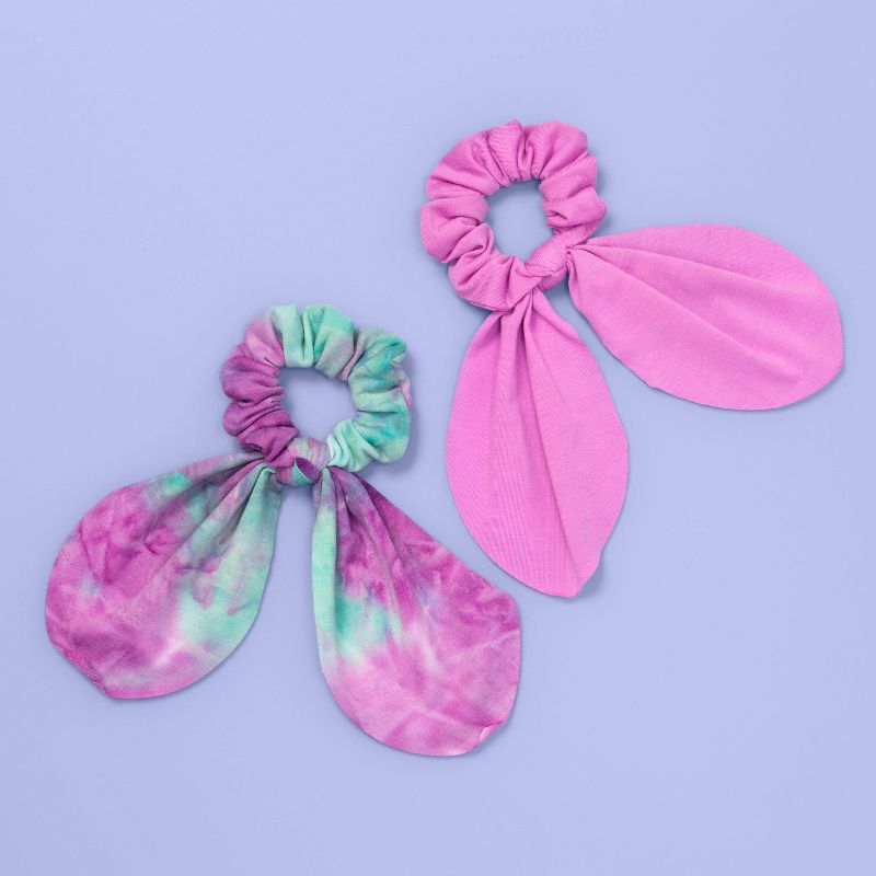 Girls' 2pk Twister Hair Ties - More Than Magic™ Pink/Teal