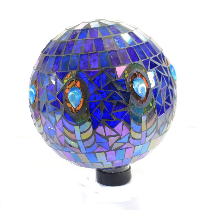 Home & Garden 11.5" Peacock Mosaic Globe Gazing Ball Yard Decor Echo Valley  -  Outdoor Sculptures And Statues