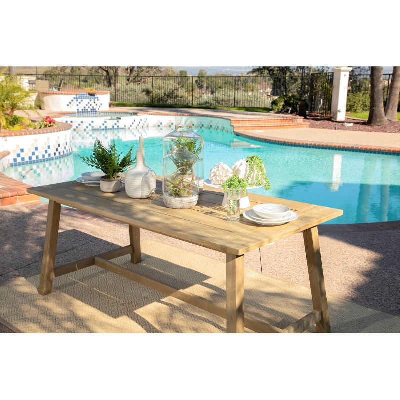 Sierra 6pc Outdoor Eucalyptus Wood Rectangular Dining Set - Natural - Coaster
