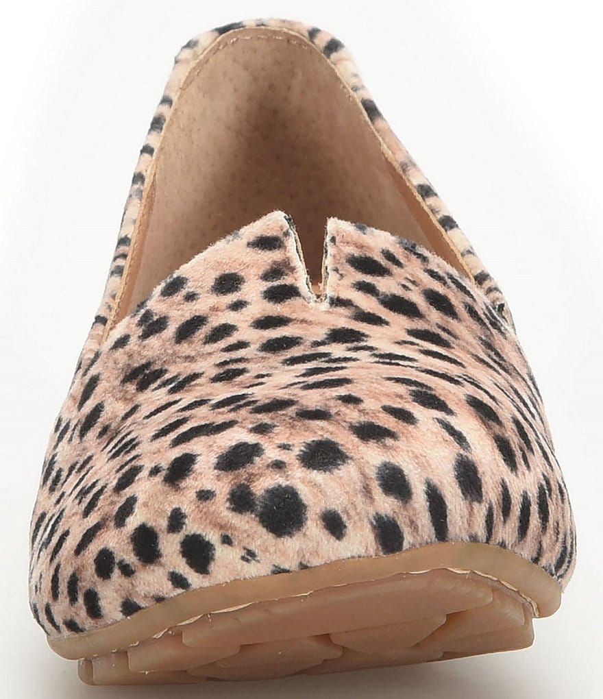 Born Sebra Leopard Print Fabric Slip-On Flats
