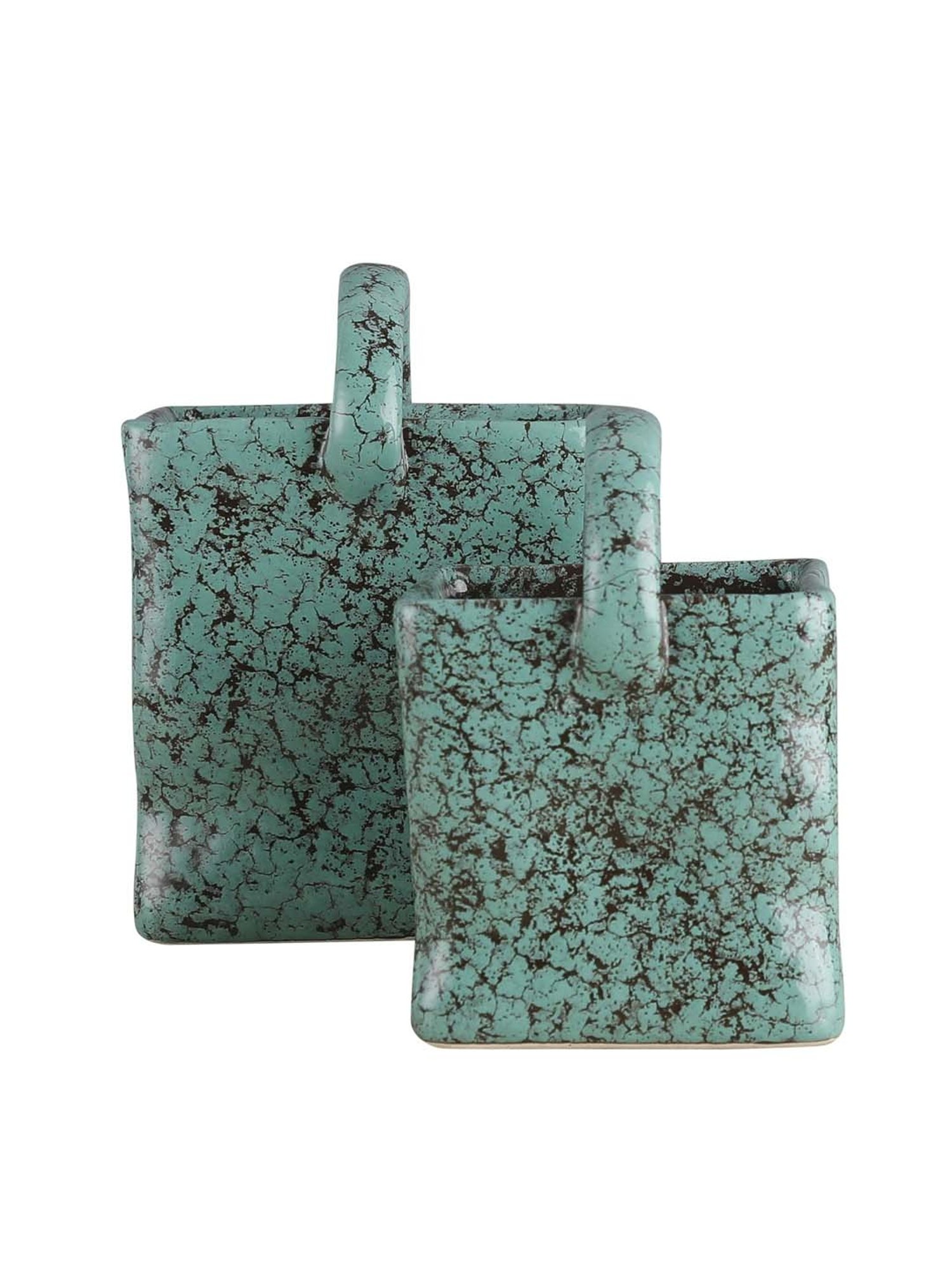 VarEesha Foliage Green Ceramic Cutlery Holders - Set of 2