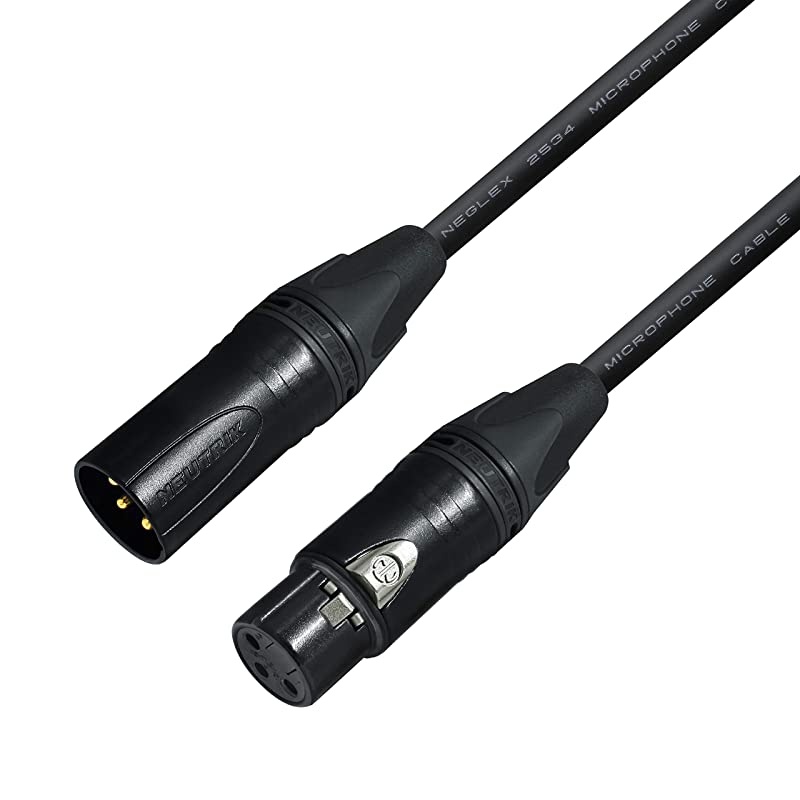 20 Foot &ndash; Quad Balanced Microphone Cable Custom Made by  &ndash; Using Mogami 2534 Wire and Neutrik NC3MXX-B Male & NC3FXX-B Female XLR Plugs.