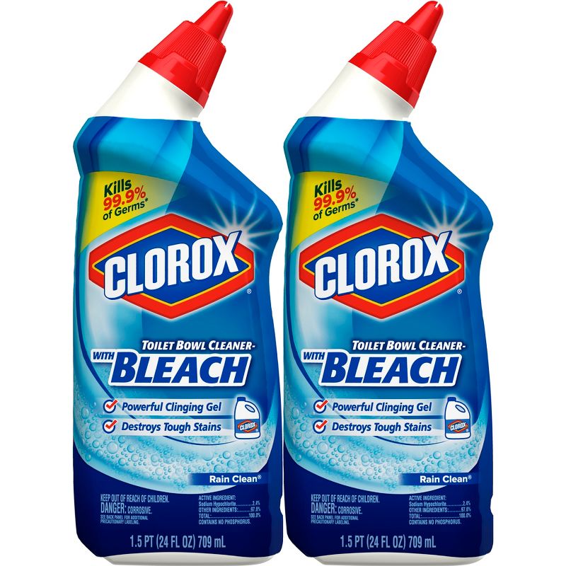 Clorox Toilet Bowl Cleaner with Bleach - Rain Clean - 24oz/2pk