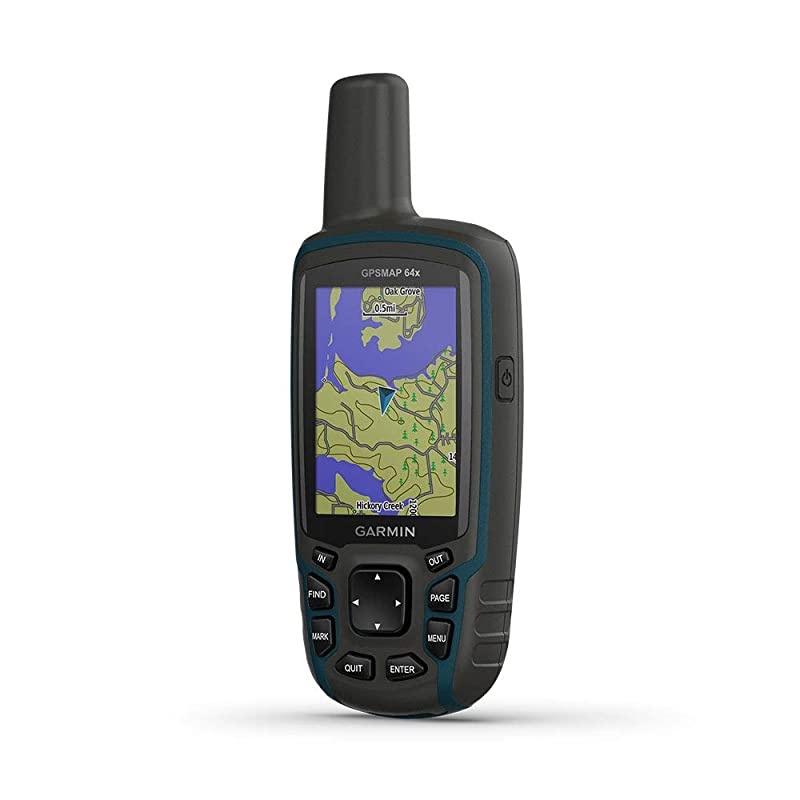 GPSMAP 64x, Handheld GPS, Preloaded with TopoActive Maps, Black/Navy, One Size (010-02258-00)