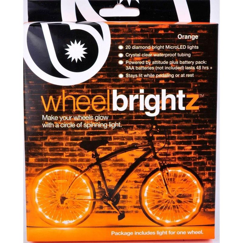 Brightz Ltd Wheel Brightz Lightweight LED Bicycle Safety Light Accessory Orange