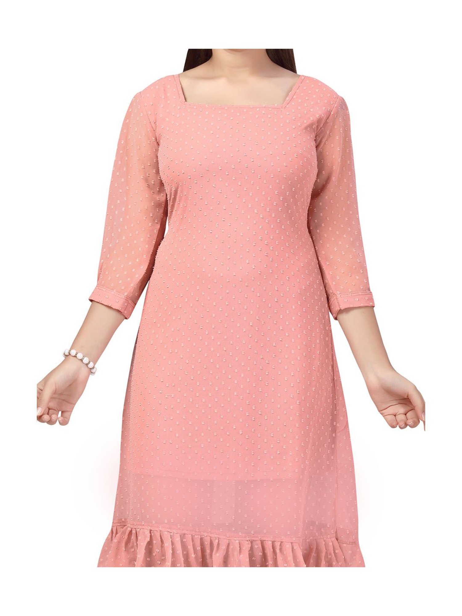 Aarika Kids Peach Solid Dress