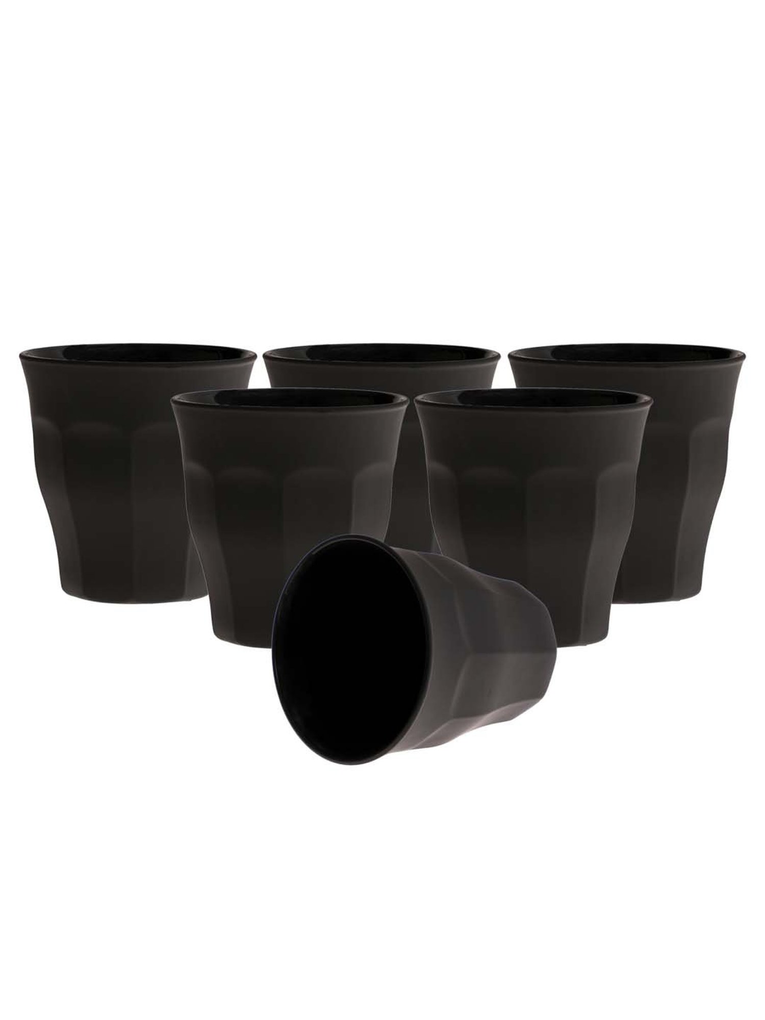Duralex 'Picardie' Black Glass 24 cm Tumbler (0.25 L) - Set of 6