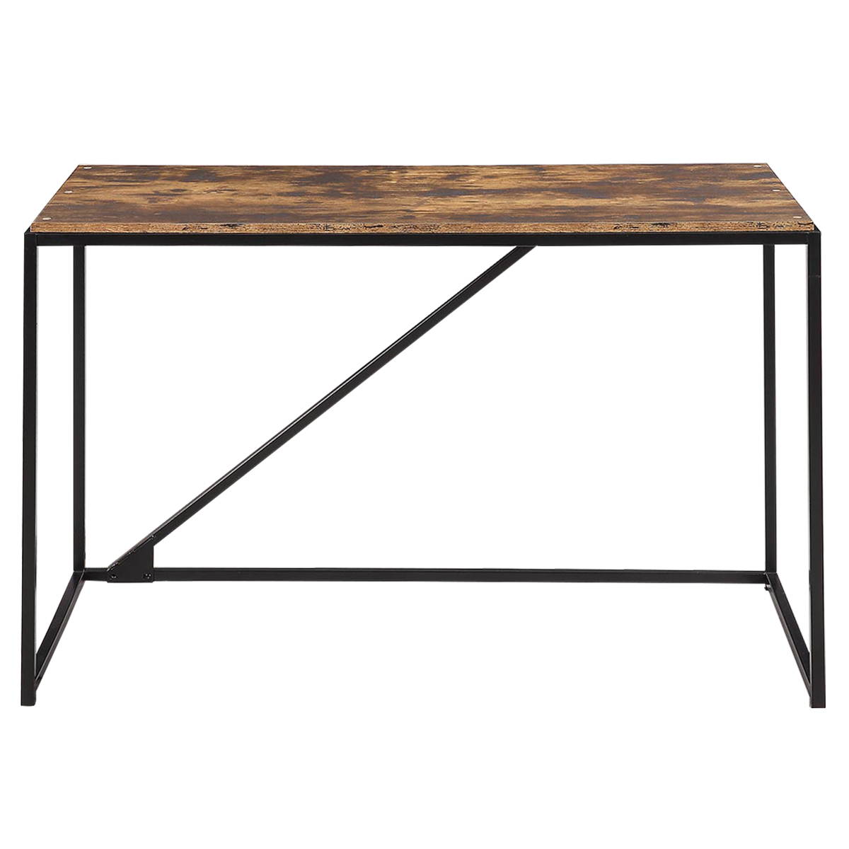 Home Office L Shaped Desk Rotating Standing Computer Desk Industrial 360 Degrees Free Rotating Corner Computer Desk Gaming Desk with Storage Shelf Brown