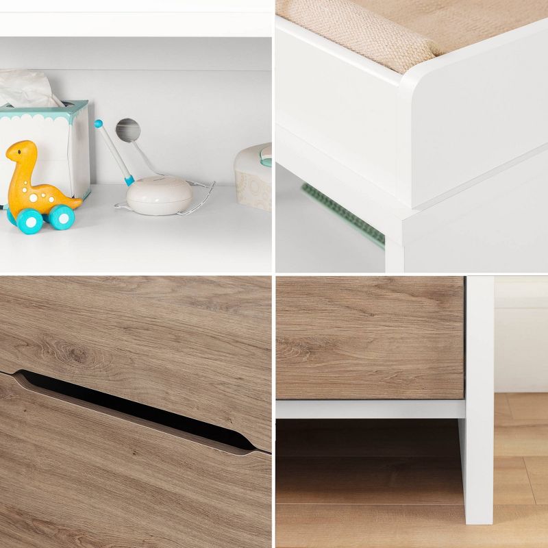 Cookie Changing Table - Pure White and Rustic Oak - South Shore