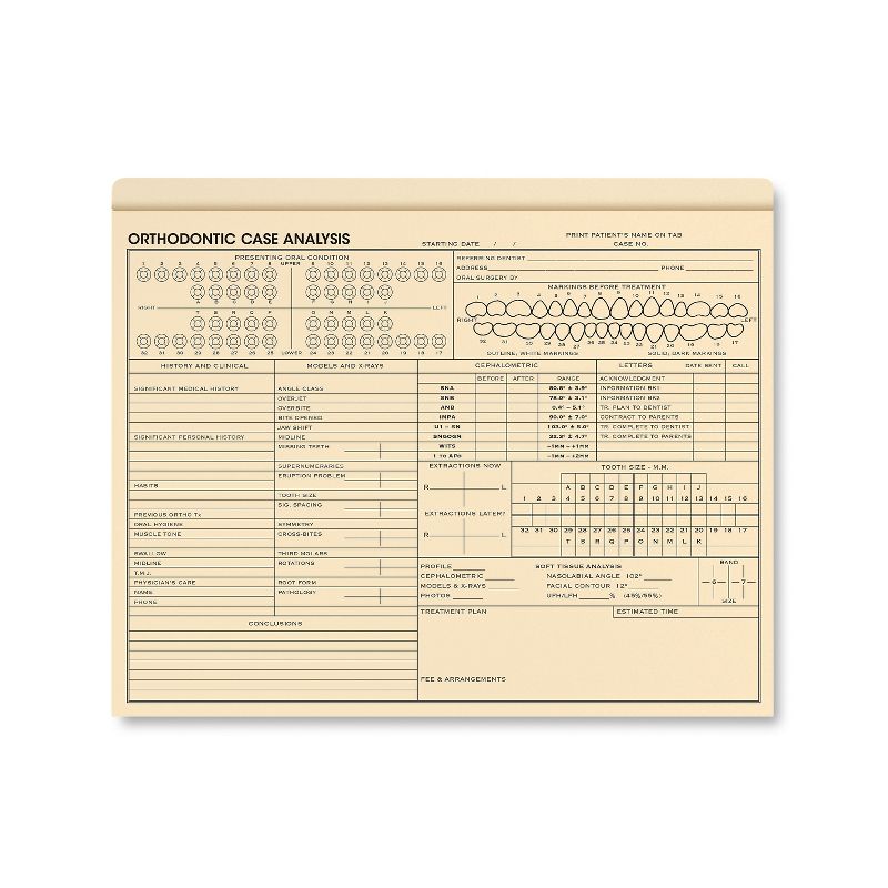 ComplyRight Orthodontic Case Analysis File, 9.5" x 11.75", 25 Folders/Pack (A1048) 