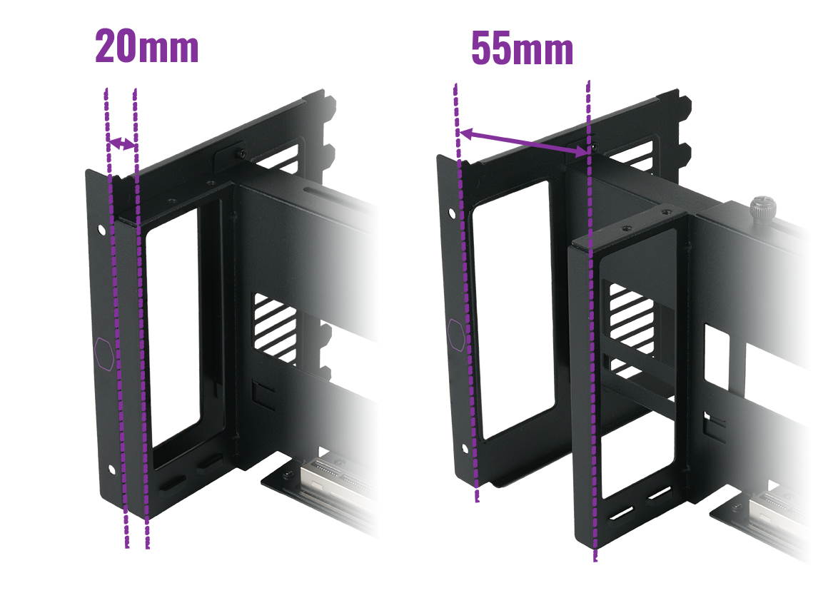 Cooler Master UNIVERSAL VERTICAL Graphics Card Holder KIT VER.2 with 165mm/6.5in Riser Cable,For Full Tower / Standard ATX Chassis with at least 7 available PCI slots