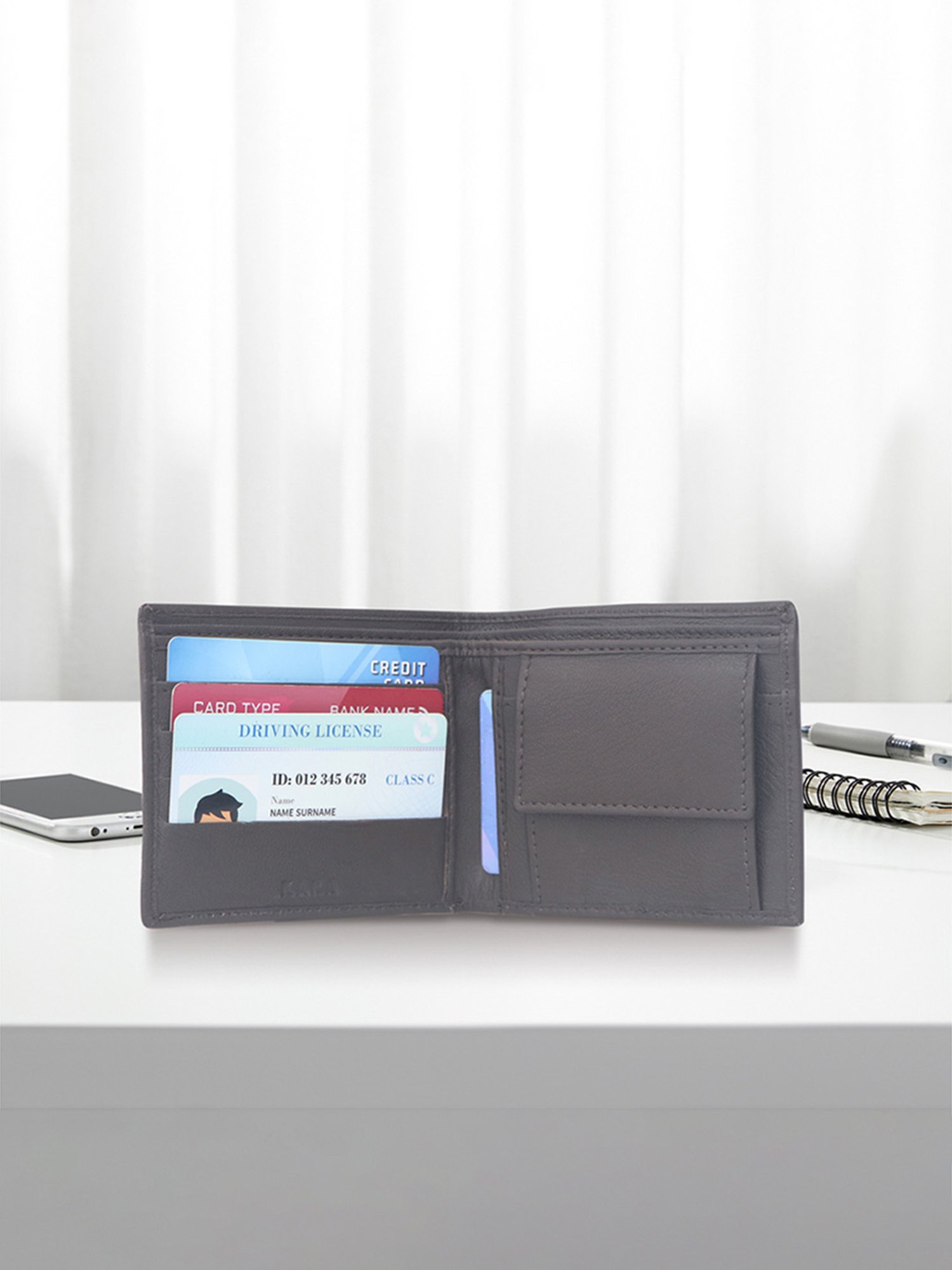 Kara Brown Formal Leather Bi-Fold Wallet for Men