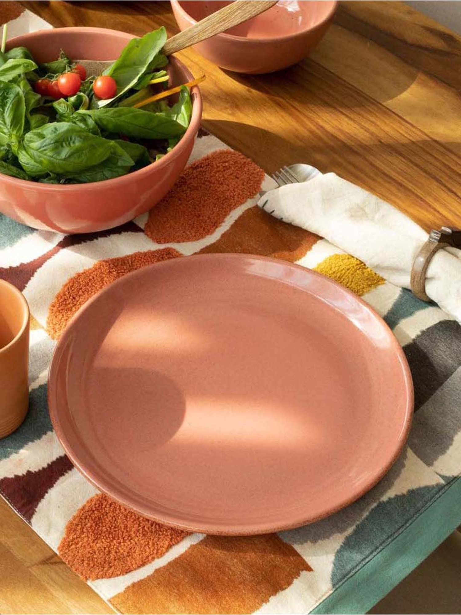 Pure Home and Living Transparent Glass Textured Dinner Plates