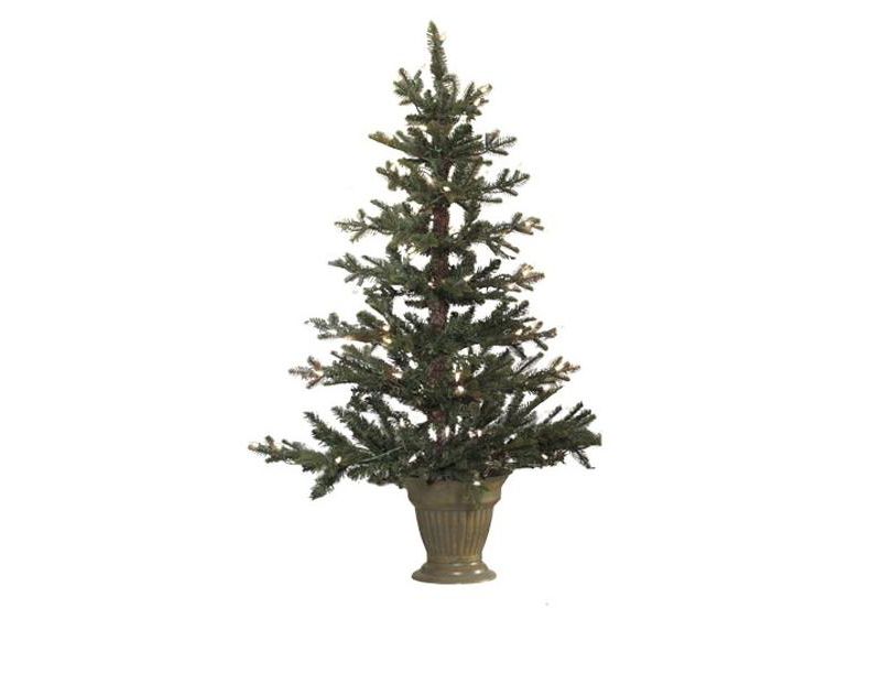 Raz Imports 4' Prelit Artificial Christmas Tree Potted Pine Half Wall - Clear Lights