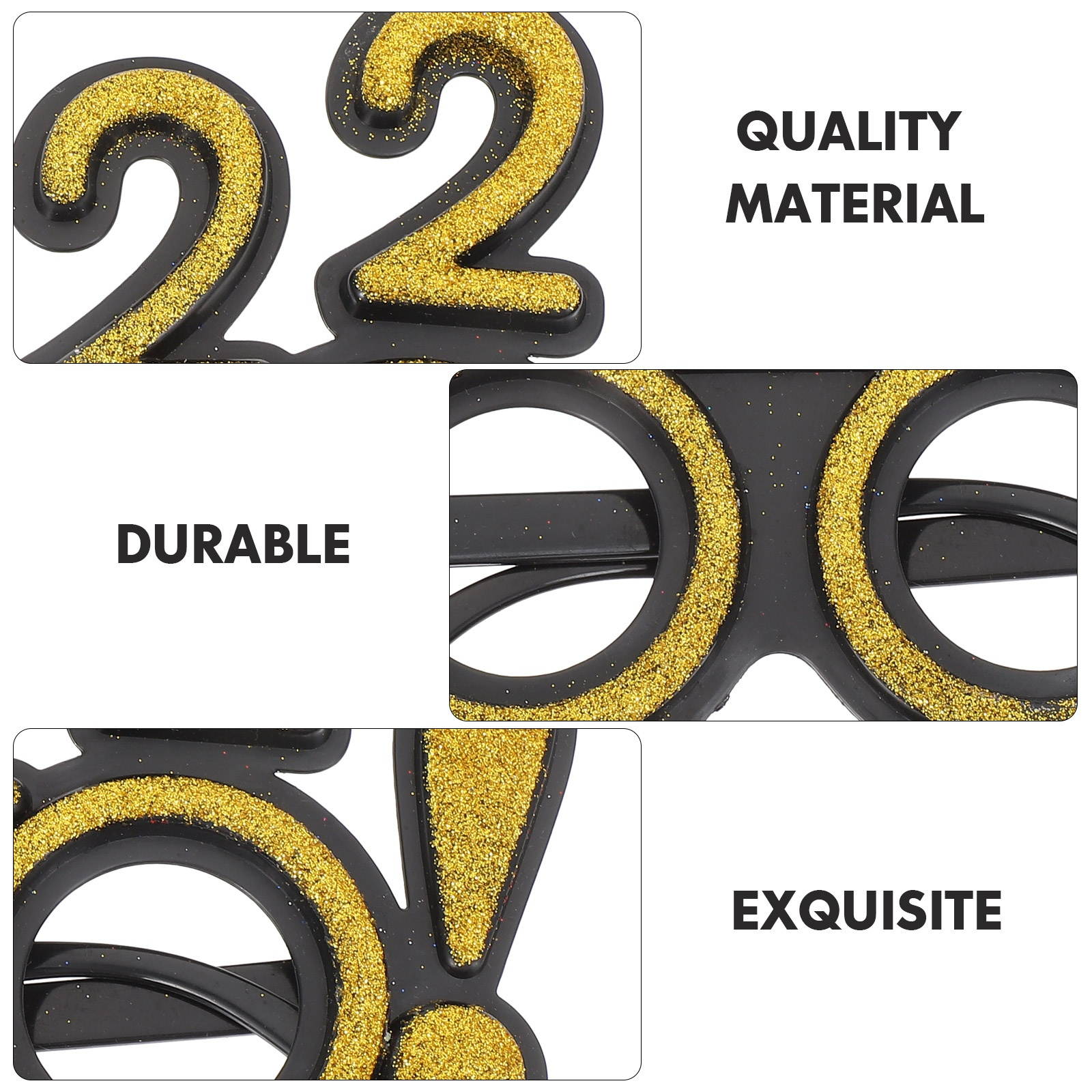 4 Pairs Decorative Practical Durable Celebration Glasses Glasses Decor for New Year Party