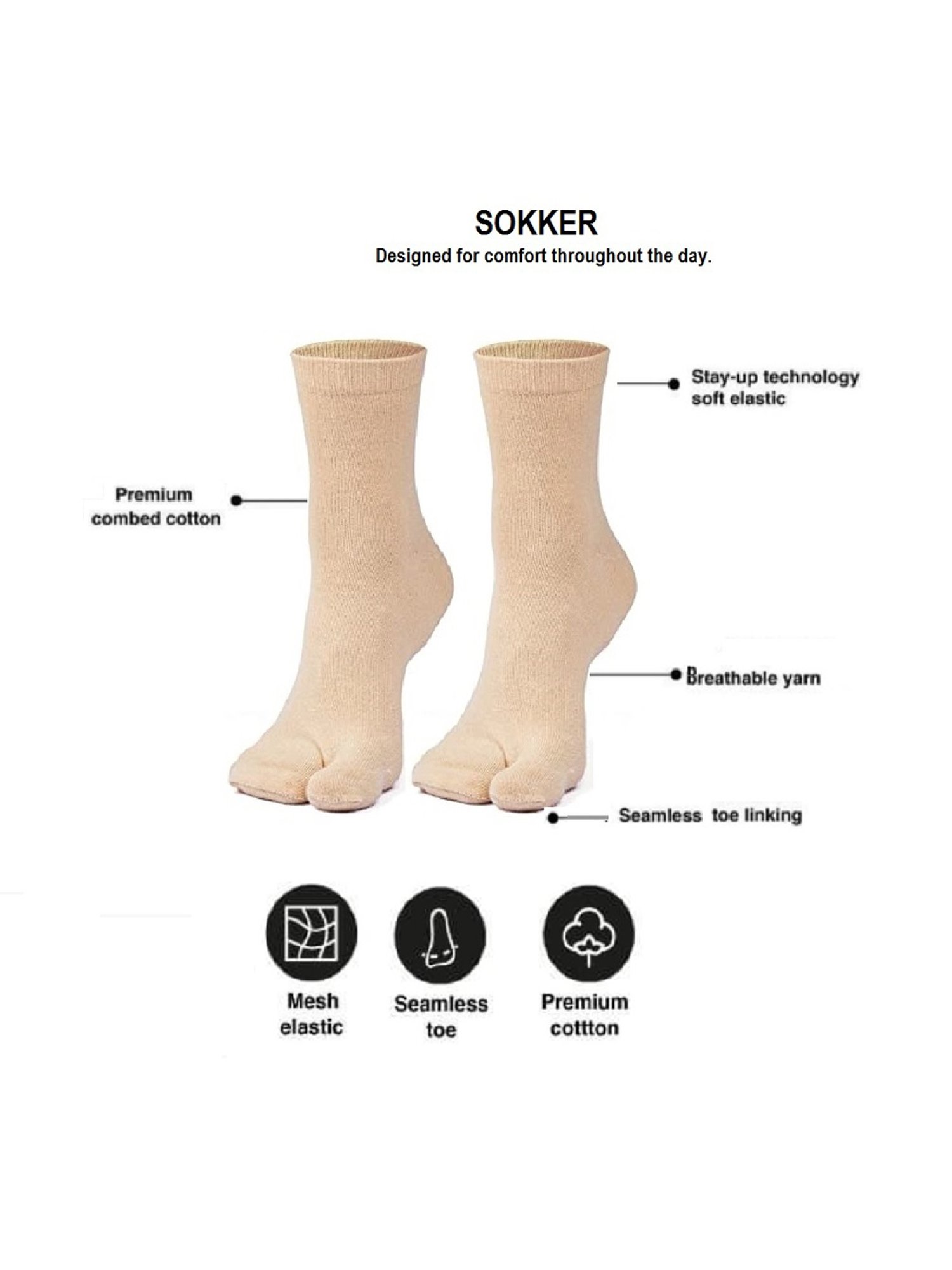 Sokker Multicolor Socks - Pack of 4