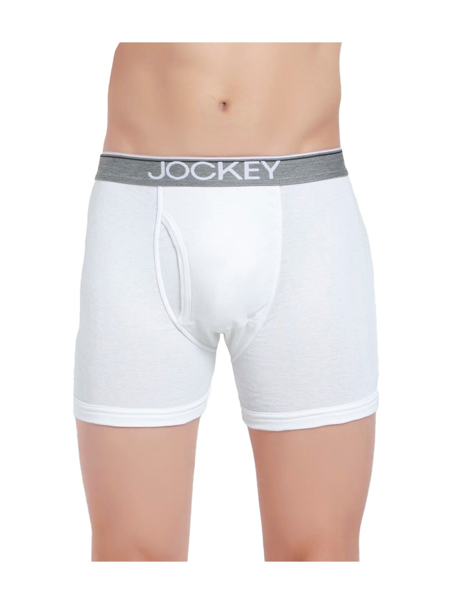 Jockey 8009 Bright White Super Combed Cotton Rib Boxer Briefs with Ultrasoft Waistband - Pack of 2