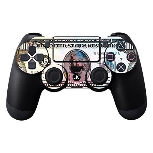 mightyskins skin compatible with sony ps4 controller  monroe currency | protective, durable, and unique vinyl decal wrap cover | easy to apply, remove, and change styles | made in the usa