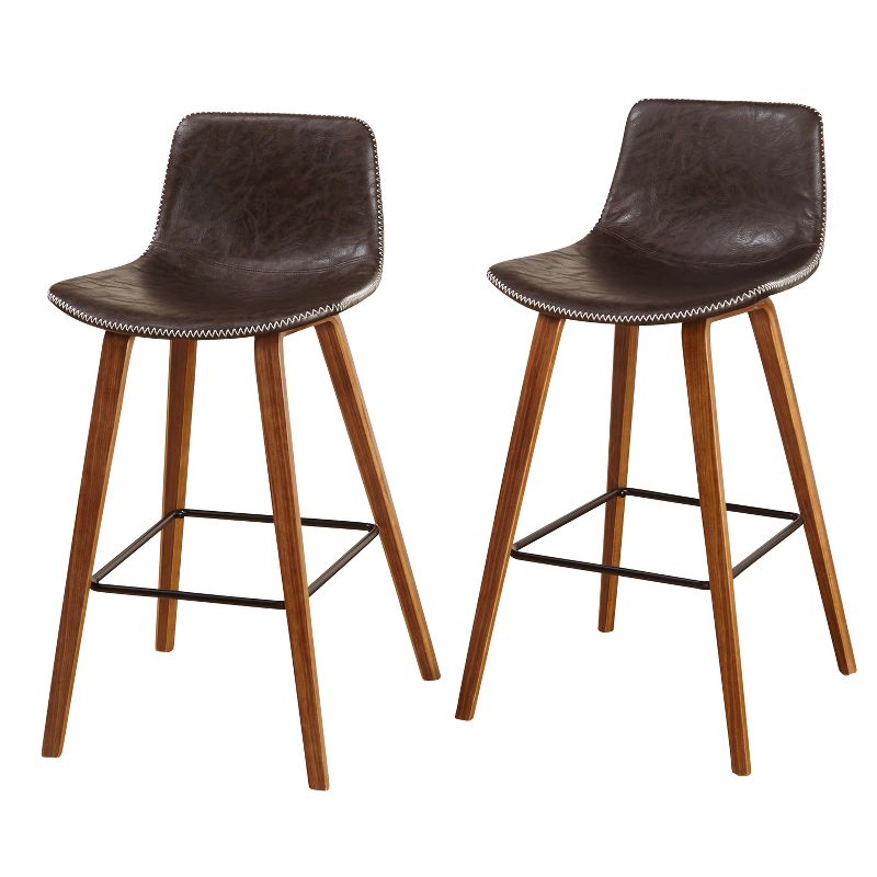 Set of 2 Wapoli Counter Height Barstools Brown - Buylateral