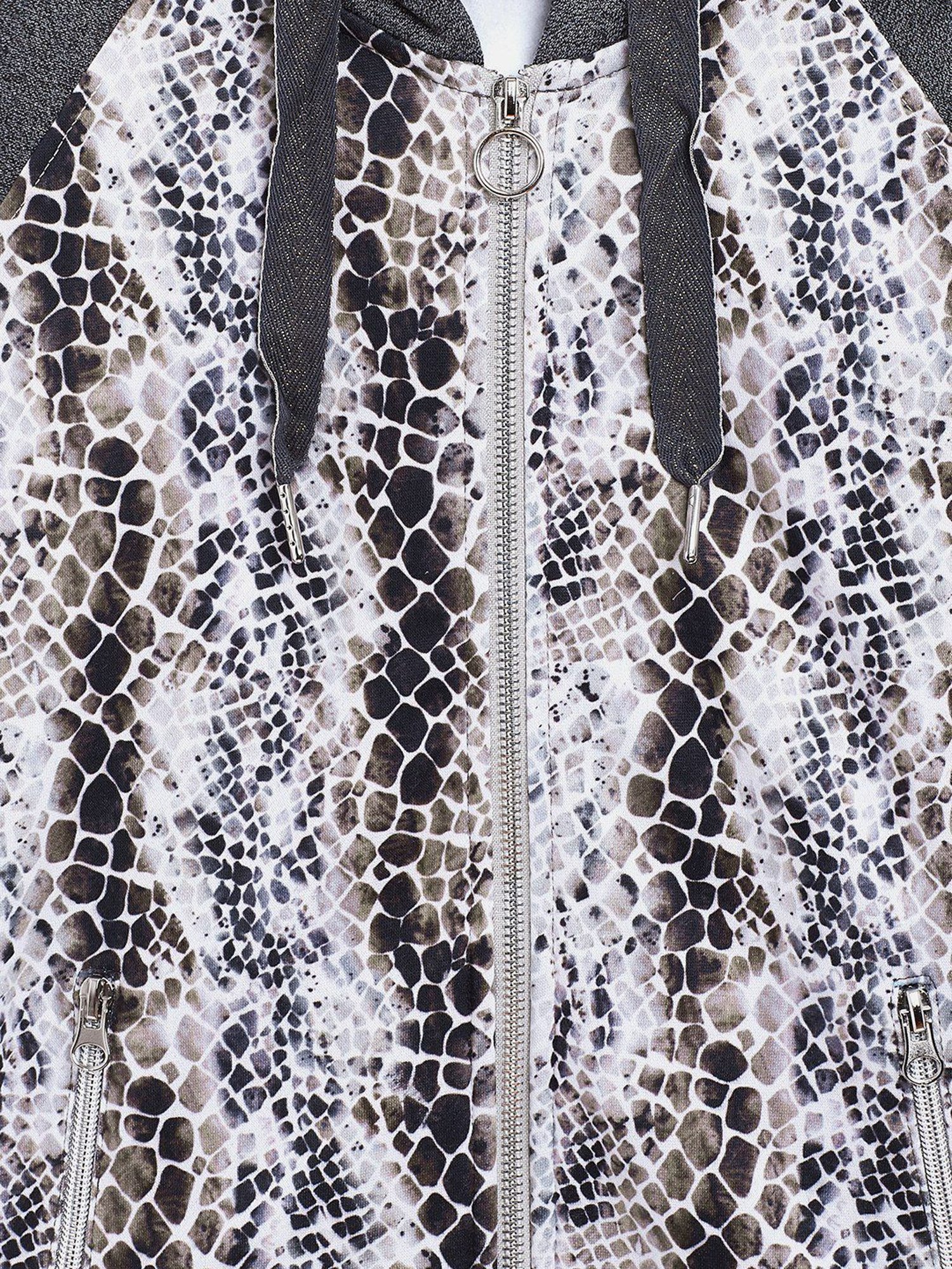 ZIAMA Kids Grey Printed Full Sleeves Sweatshirt