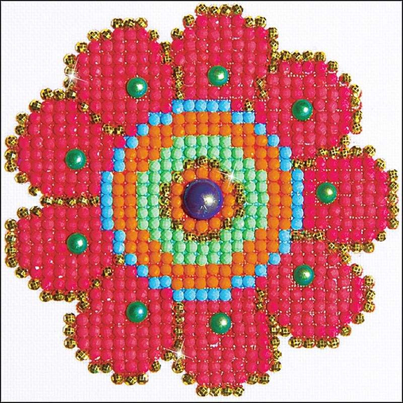 Diamond Dotz Diamond Embroidery Facet Art Kit 4"X4"-Flower Power W/Frame