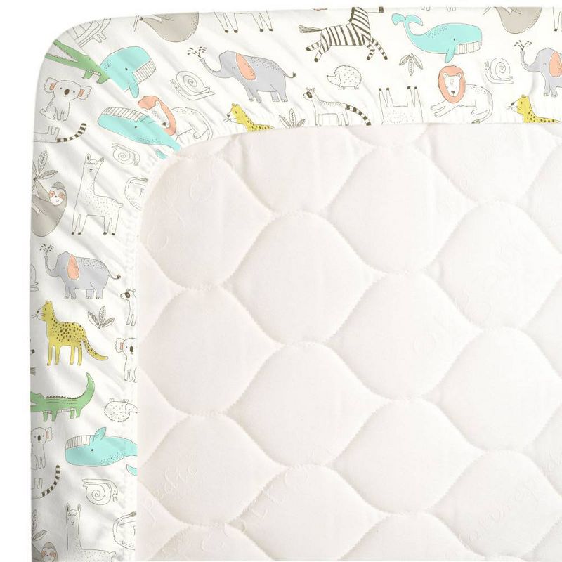 Carter's Colorful Zoo Animals Super Soft Fitted Crib Sheet