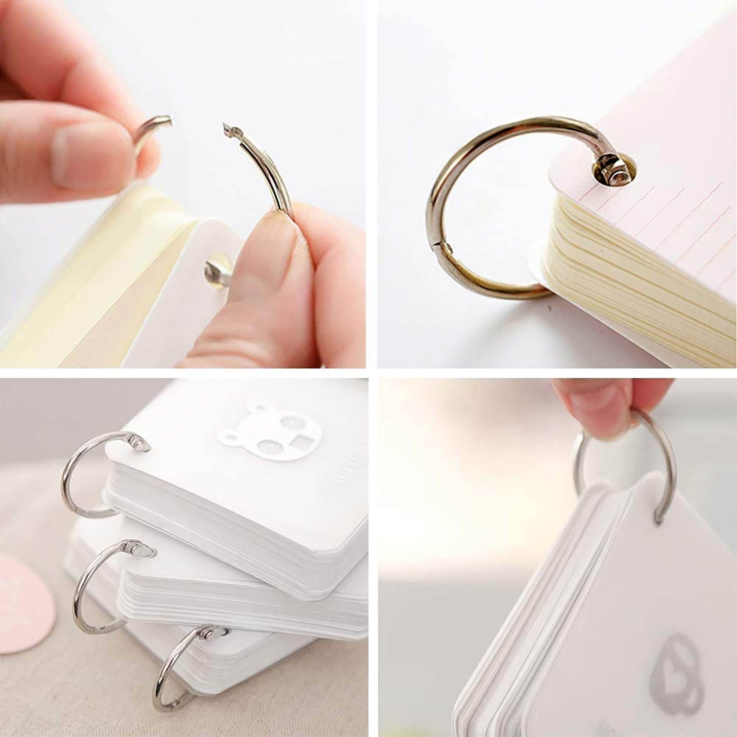 RilexAwhile Loose Leaf Binder Rings 3.5 inch Silver Tone Nickel Plated (7 Pcs)