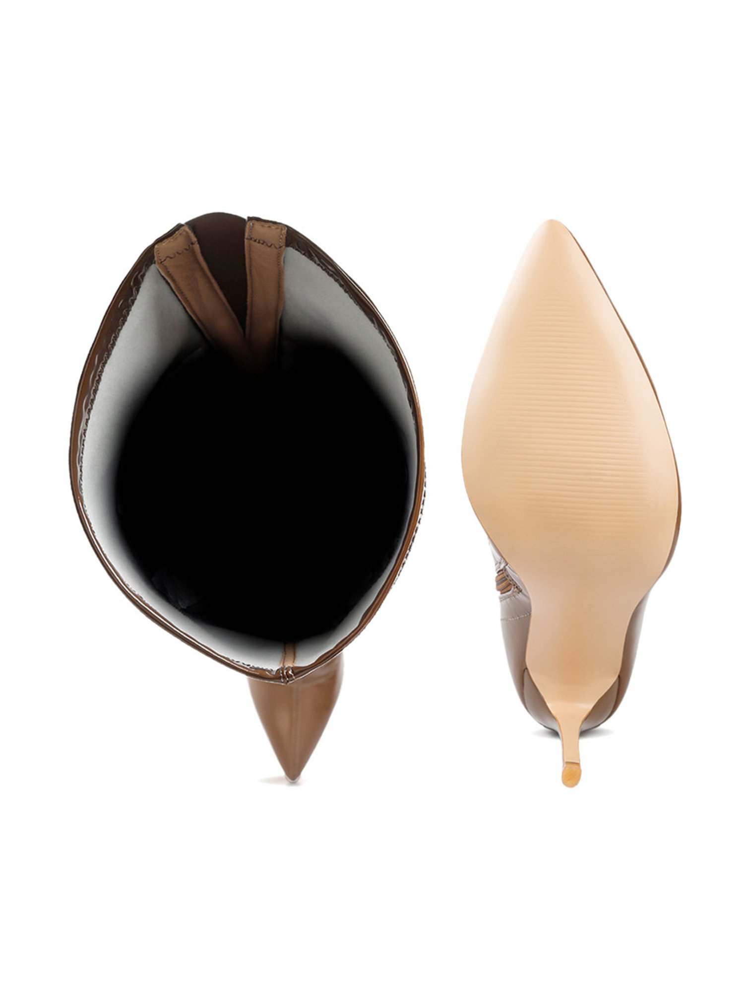 London Rag Women's Brown Stiletto Booties