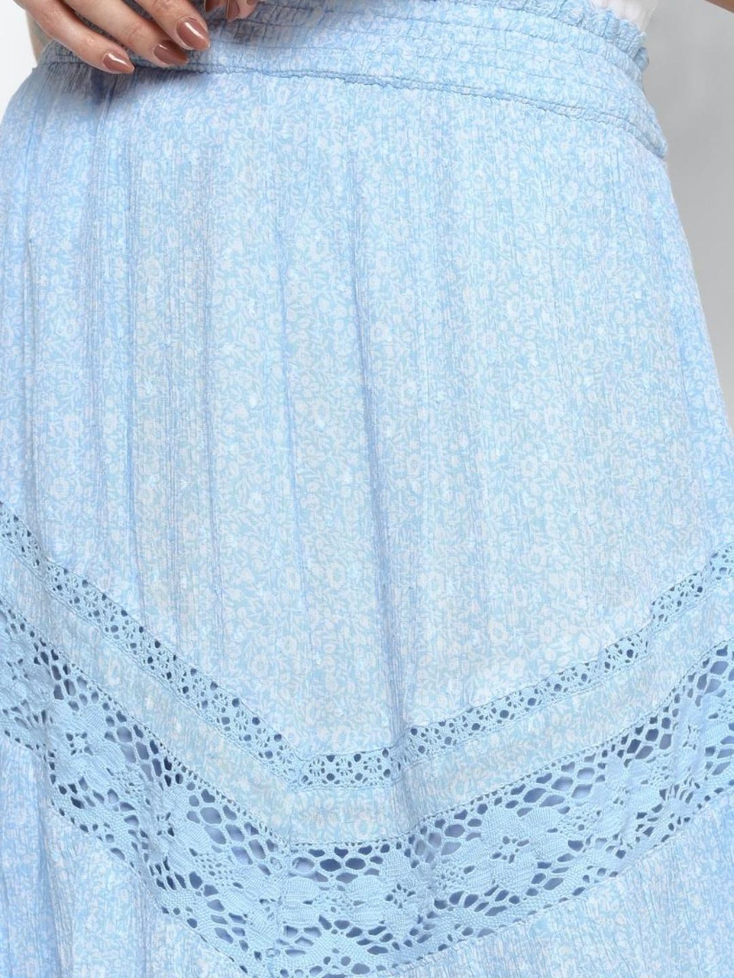 American Eagle Outfitters Blue Self Print Skirt