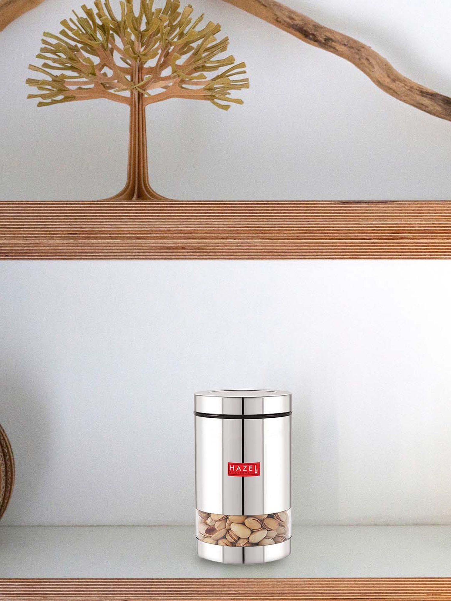 HAZEL Silver Stainless Steel Container (0.7 L) - Set of 1