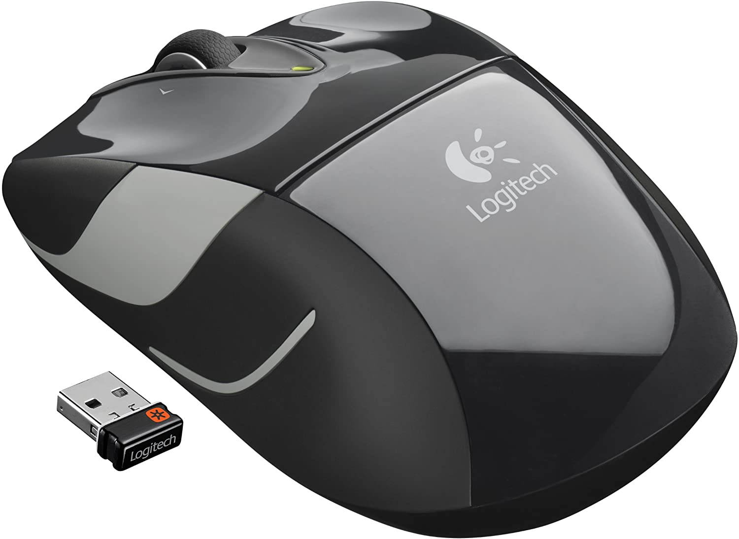 M525 Wireless Mouse &ndash; Long 3 Year Battery Life, Ergonomic Shape for Right or Left Hand Use, Micro-Precision Scroll Wheel, and USB Unifying Receiver for Computers and Laptops, Black/Gray