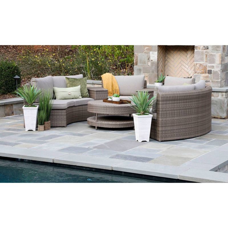 Cyprus 8pc Sectional with Sunbrella Fabric Gray - Canopy Home and Garden
