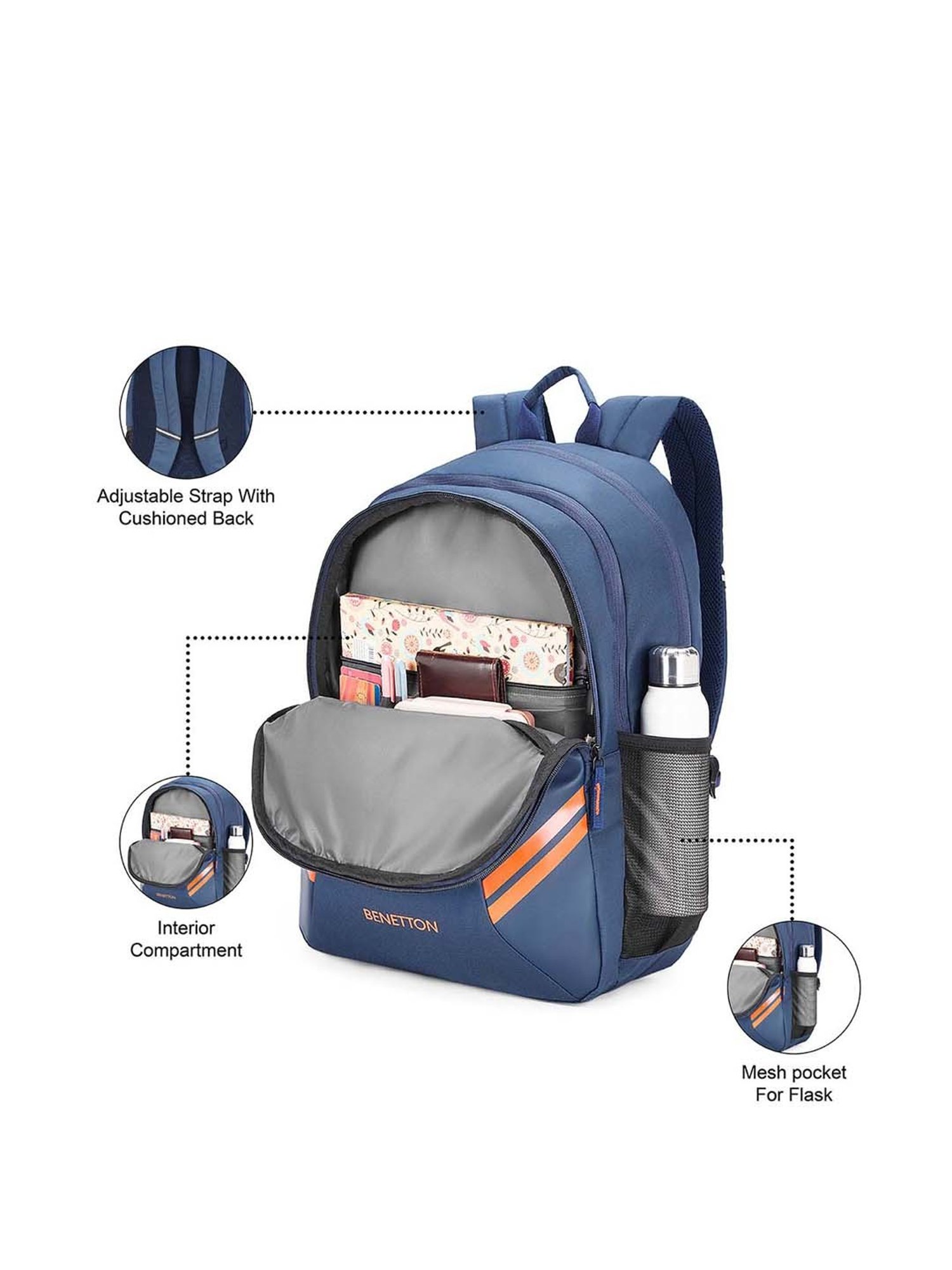 United Colors of Benetton Magnus 30 Ltrs Navy Medium Laptop Backpack