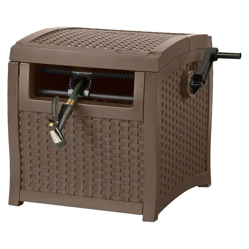 Resin Wicker Smart Track Hose Hidaway 225' - Brown - Suncast