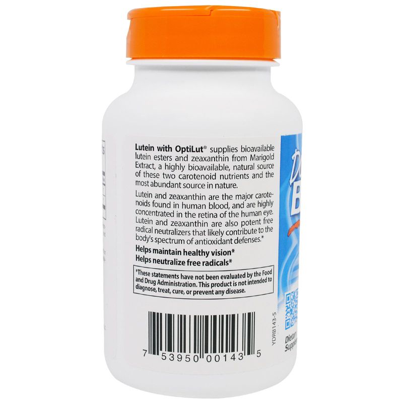 Doctor's Best Lutein with OptiLut, 10 mg, 120 Veggie Caps, Dietary Supplements