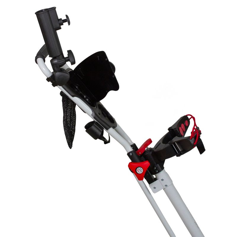 Northlight 48" White and Black Easy Folding 3 Wheel Golf Bag Push Cart