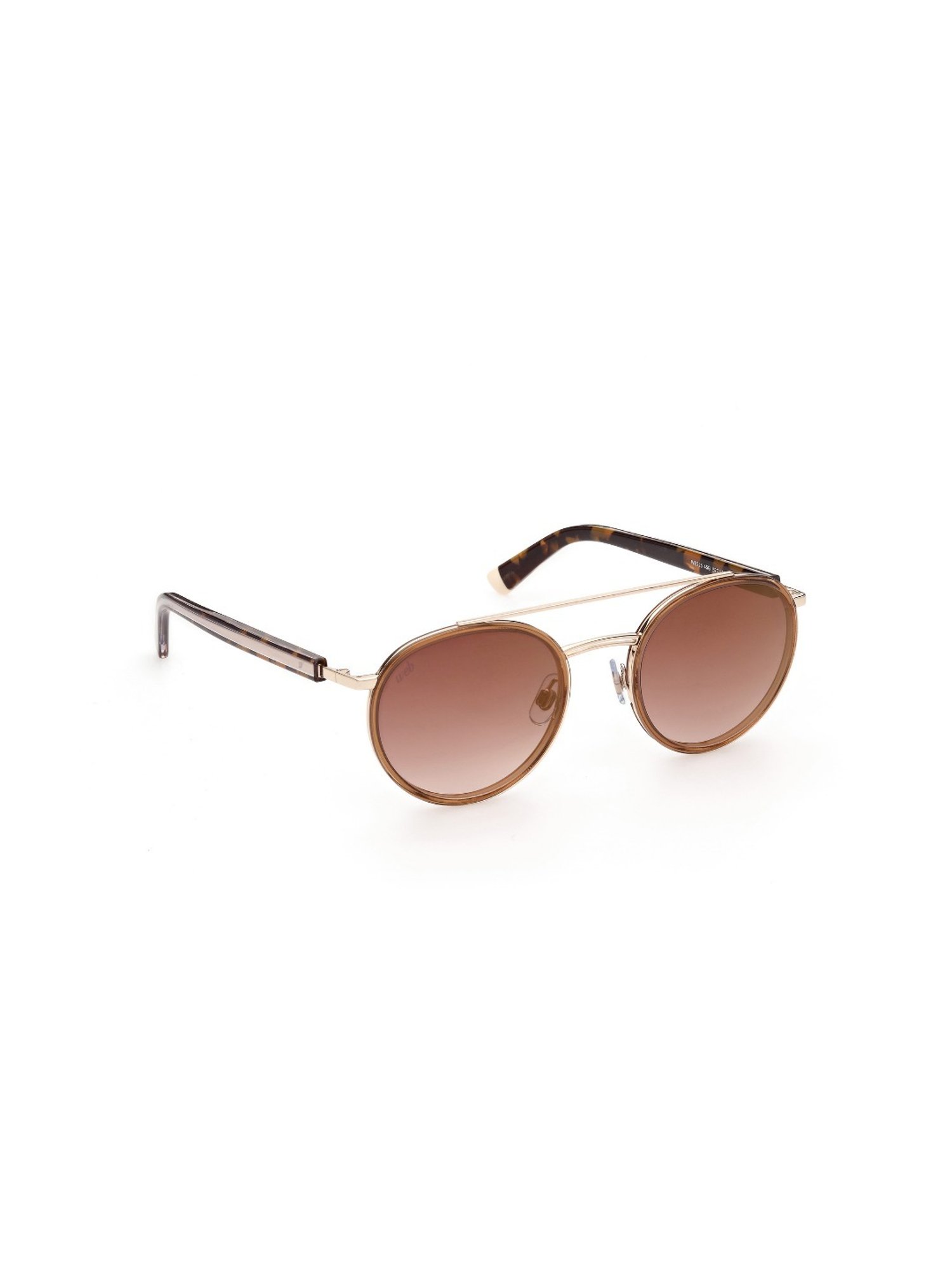 Web Eyewear Brown Round Unisex Sunglasses Designed in Italy