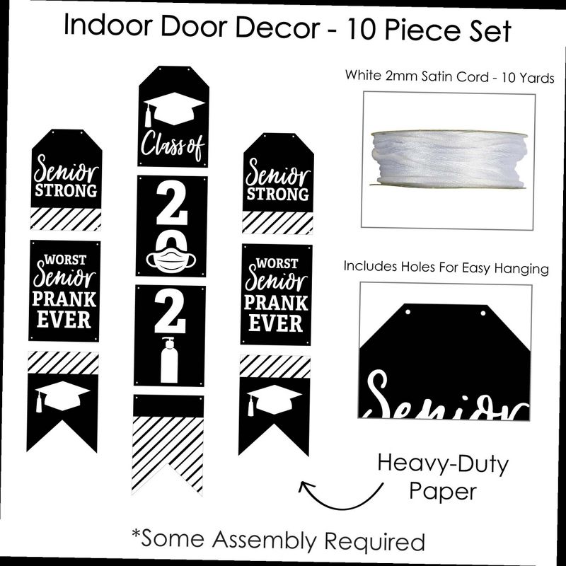 Big Dot of Happiness Senior Strong - Hanging Porch Class of 2021 Graduation Party Outdoor Decorations - Front Door Decor - 1 Piece Sign