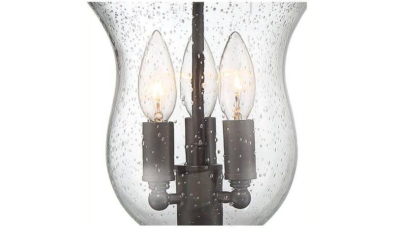 Franklin Iron Works Outdoor Post Light Fixture LED Dimmable Bronze 19" Clear Seedy Glass for Exterior Garden Yard Driveway