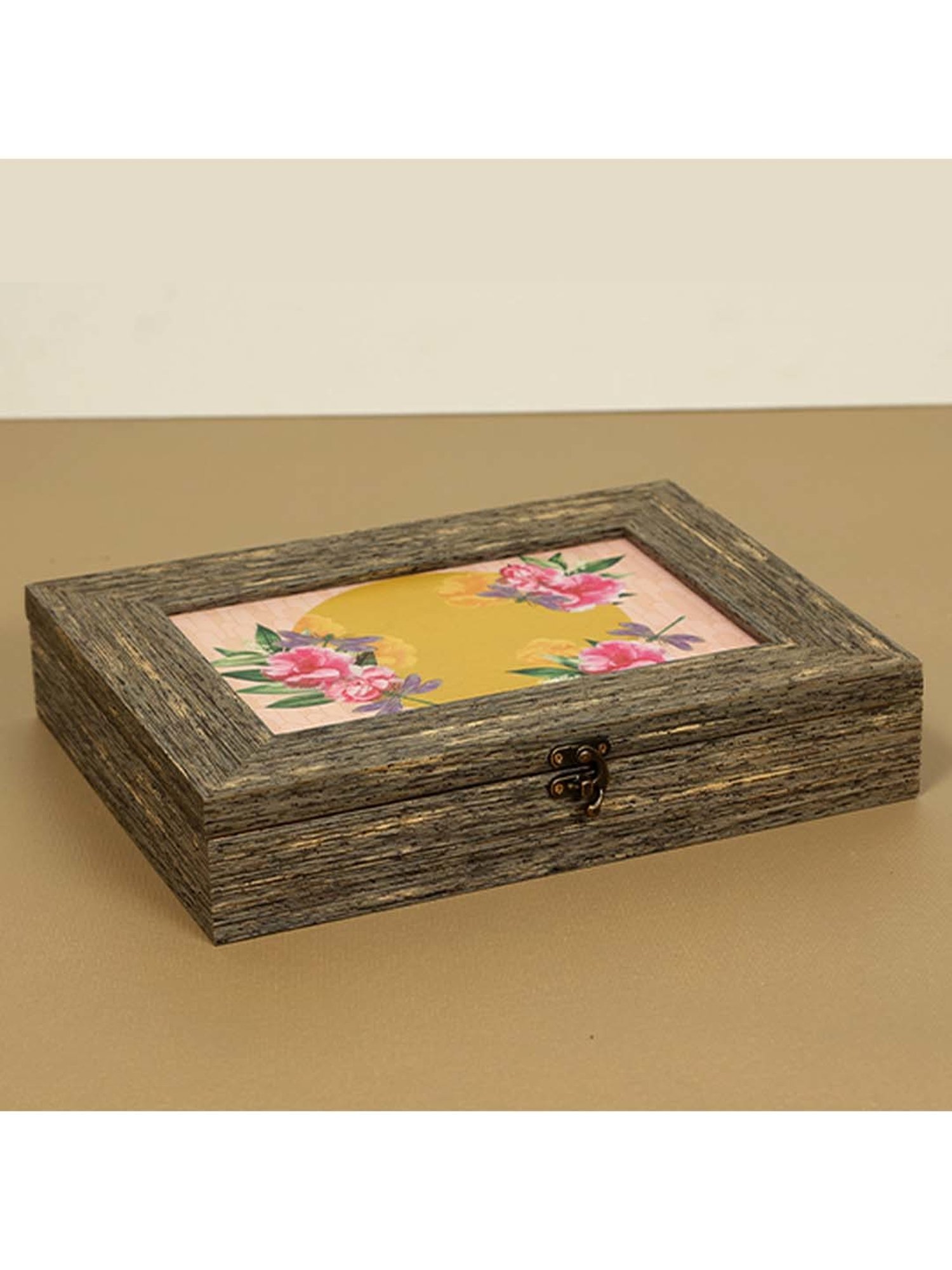 ICRAFT Mello Series Mustard & Brown Mdf Large Storage Box