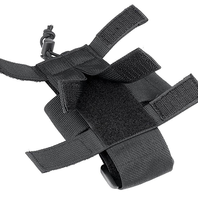 Adjustable Tactical Radio Holder Bag, Molle Two Way Radio Holster Pouch Holder, Nylon Duty Military Storage Case Bag for walkie Talkie (Black, 1 Pack)