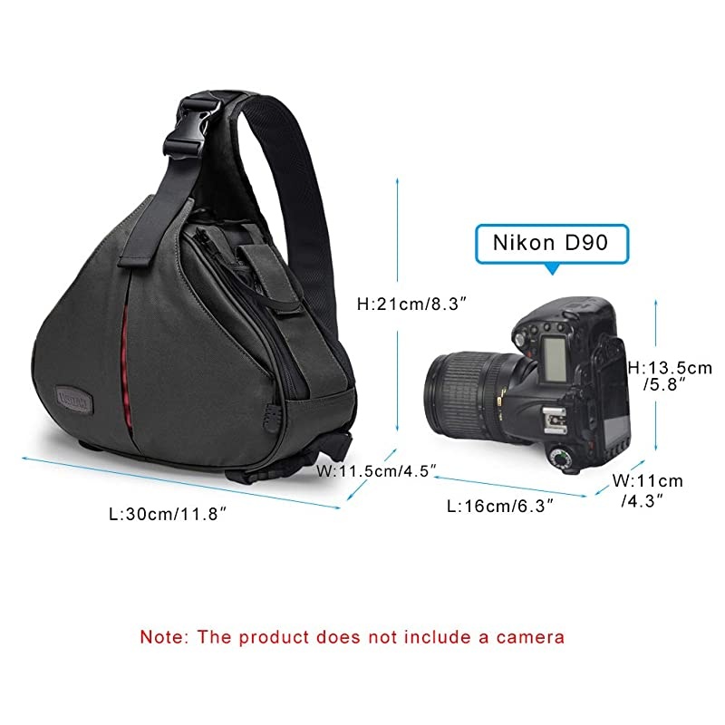 Camera Bag Sling Backpack Camera Case Waterproof with Rain Cover Tripod Holder, Compatible for DSLR/SLR Mirrorless Cameras (Canon Nikon Sony Pentax) and Accessories Black